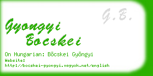 gyongyi bocskei business card
