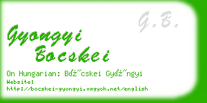 gyongyi bocskei business card